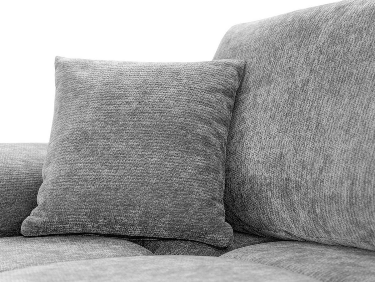 ECKSOFA  in Chenille Grau  - Chromfarben/Schwarz, KONVENTIONELL, Kunststoff/Textil (183/290cm) - Xora