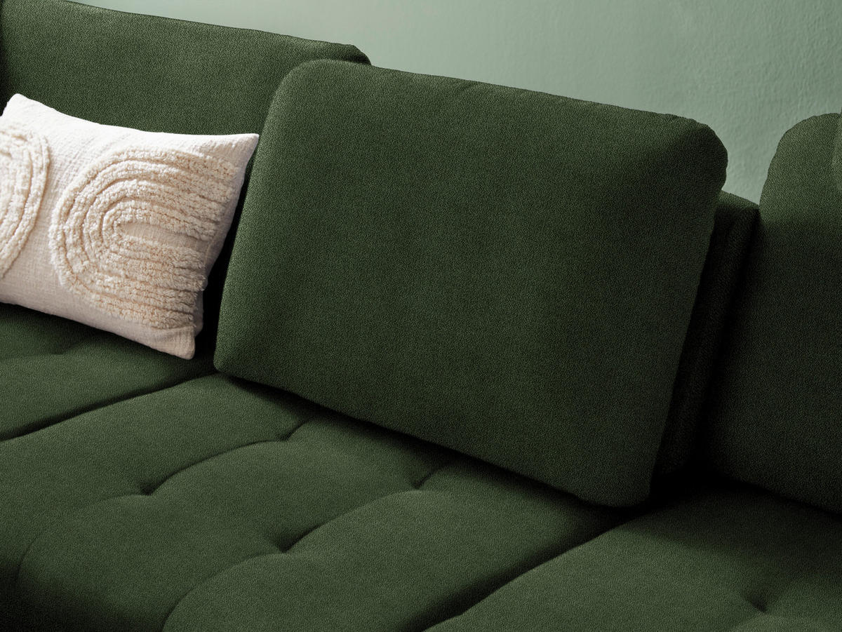 ECKSOFA in Flachgewebe Olivgrün  - Schwarz/Olivgrün, Natur, Textil/Metall (233/288cm) - Valnatura