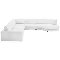 ECKSOFA in Chenille, Cord Weiss  - Weiss/Schwarz, Design, Kunststoff/Textil (365/425cm) - Lomoco