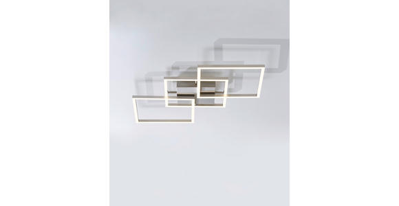 LED-DECKENLEUCHTE 75,5/37/6 cm   - Nickelfarben, Trend, Kunststoff/Metall (75,5/37/6cm) - Novel