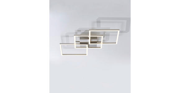 LED-DECKENLEUCHTE 75,5/37/6 cm - Nickelfarben, Trend, Kunststoff/Metall (75,5/37/6cm) - Novel