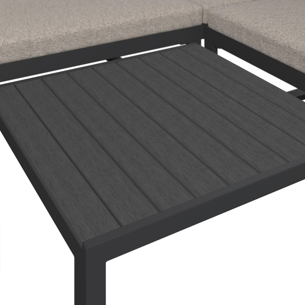 LOUNGEGARNITUR 3-teilig   142.5/70/67 cm Aluminium, Eisen  - Dunkelgrau/Grau, MODERN, Kunststoff/Textil (142.5/70/67cm) - Ambia Garden