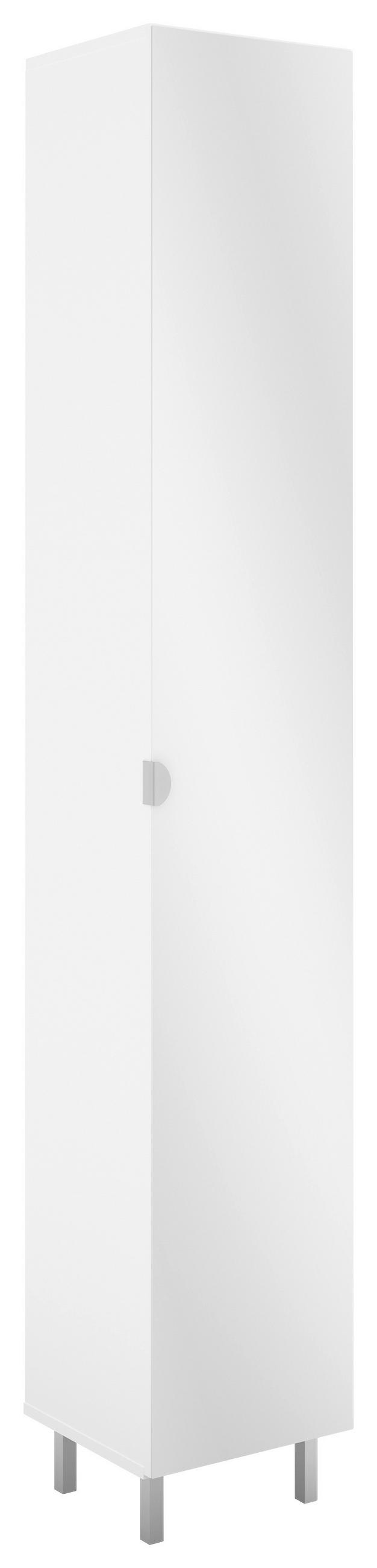 HOCHSCHRANK 34/196/30 cm  - Silberfarben/Weiß, MODERN, Glas/Holzwerkstoff (34/196/30cm) - MID.YOU