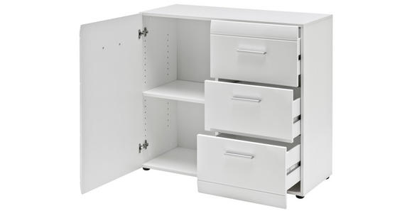 SIDEBOARD 96/86/40 cm in Weiß - Silberfarben/Weiß, Design, Holzwerkstoff/Kunststoff (96/86/40cm) - Carryhome