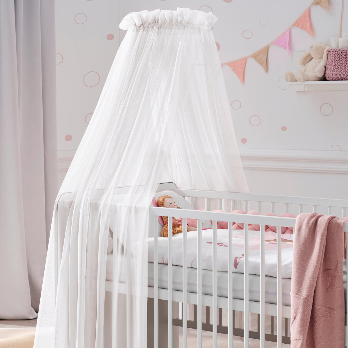 HIMMEL Offwhite Baldachin   - Weiß, Basics, Textil (160/600cm) - Patinio