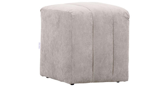 HOCKER in Textil Hellgrau  - Hellgrau/Schwarz, Design, Kunststoff/Textil (43/50/43cm) - Novel