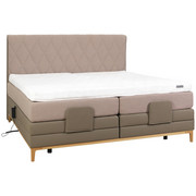 BOXSPRINGBETT 200/200 cm in Braun, Sandfarben - Sandfarben/Eichefarben, MODERN, Holz/Holzwerkstoff (200/200cm) - Sembella