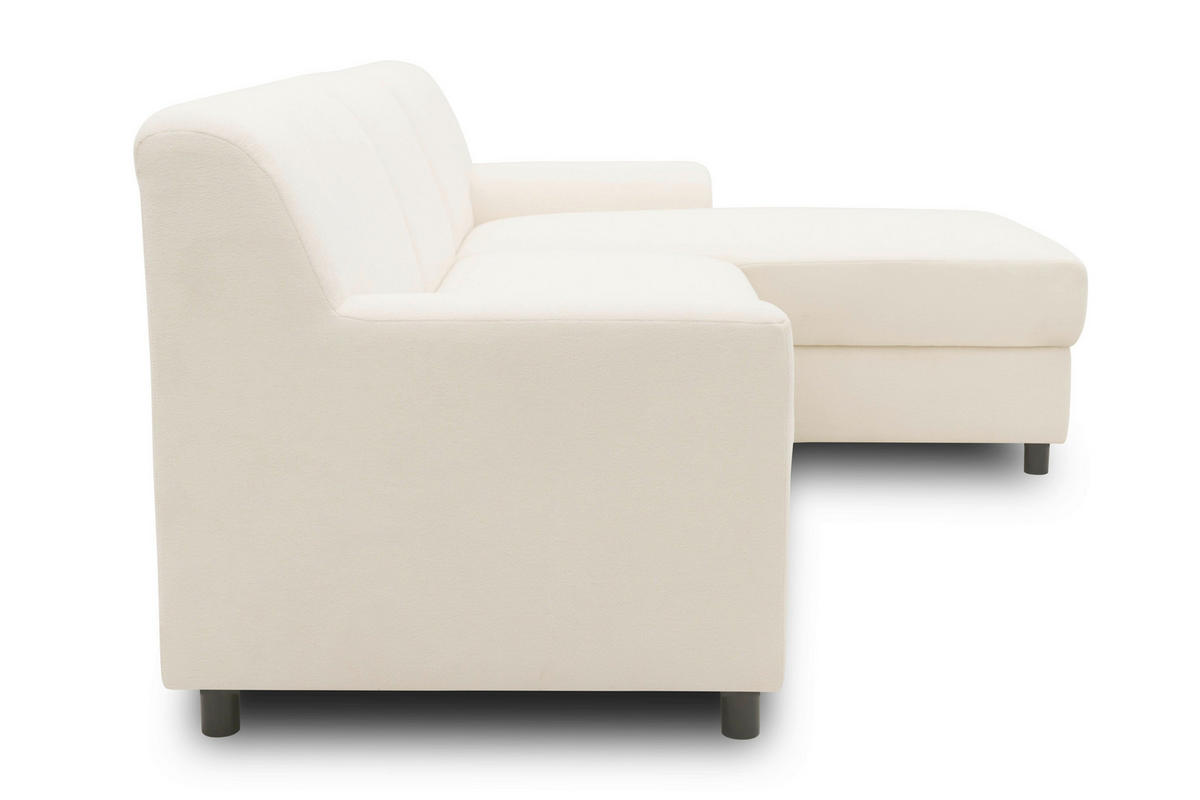 ECKSOFA CAPRI 2 Creme Mikrofaser Zierkissen  - Creme/Schwarz, Basics, Kunststoff/Textil (241/146cm) - MID.YOU