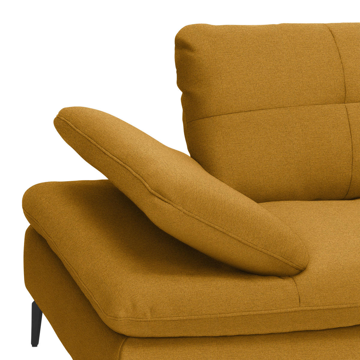 ECKSOFA in Webstoff Honig  301/179 cm  - Schwarz/Honig, Design, Textil/Metall (301/179cm) - Chilliano