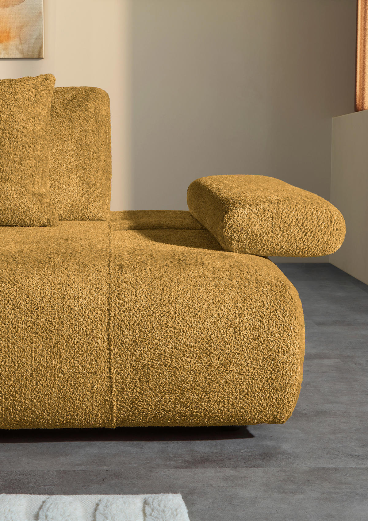 SCHLAFSOFA in Textil Gelb  - Gelb/Schwarz, Konventionell, Kunststoff/Textil (235-255/80/116-138cm) - Carryhome