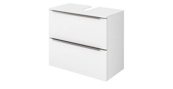 WASCHBECKENUNTERSCHRANK 60/55/35 cm - Silberfarben/Weiß, KONVENTIONELL, Holzwerkstoff/Kunststoff (60/55/35cm) - Xora