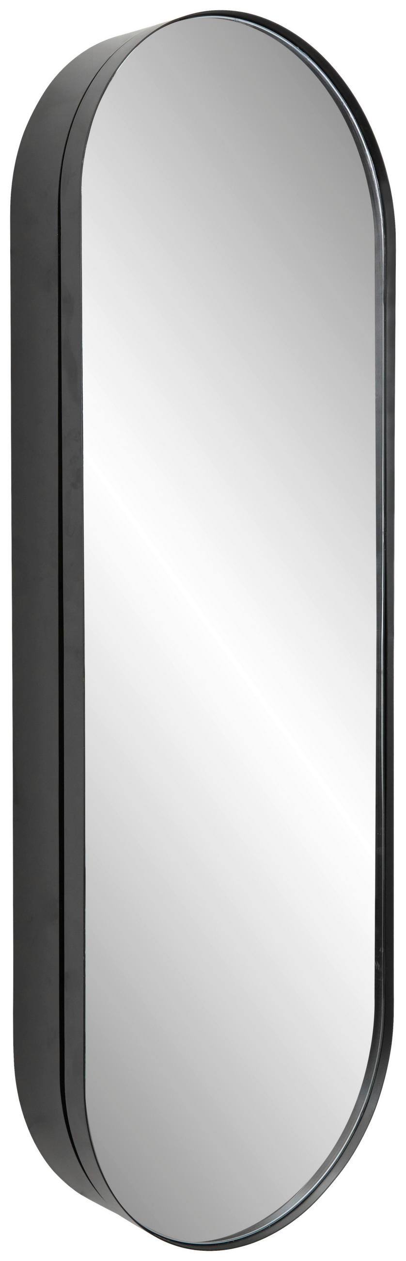 WANDSPIEGEL 40/120/12 cm    in oval  - Schwarz, Design, Glas/Holzwerkstoff (40/120/12cm) - MID.YOU