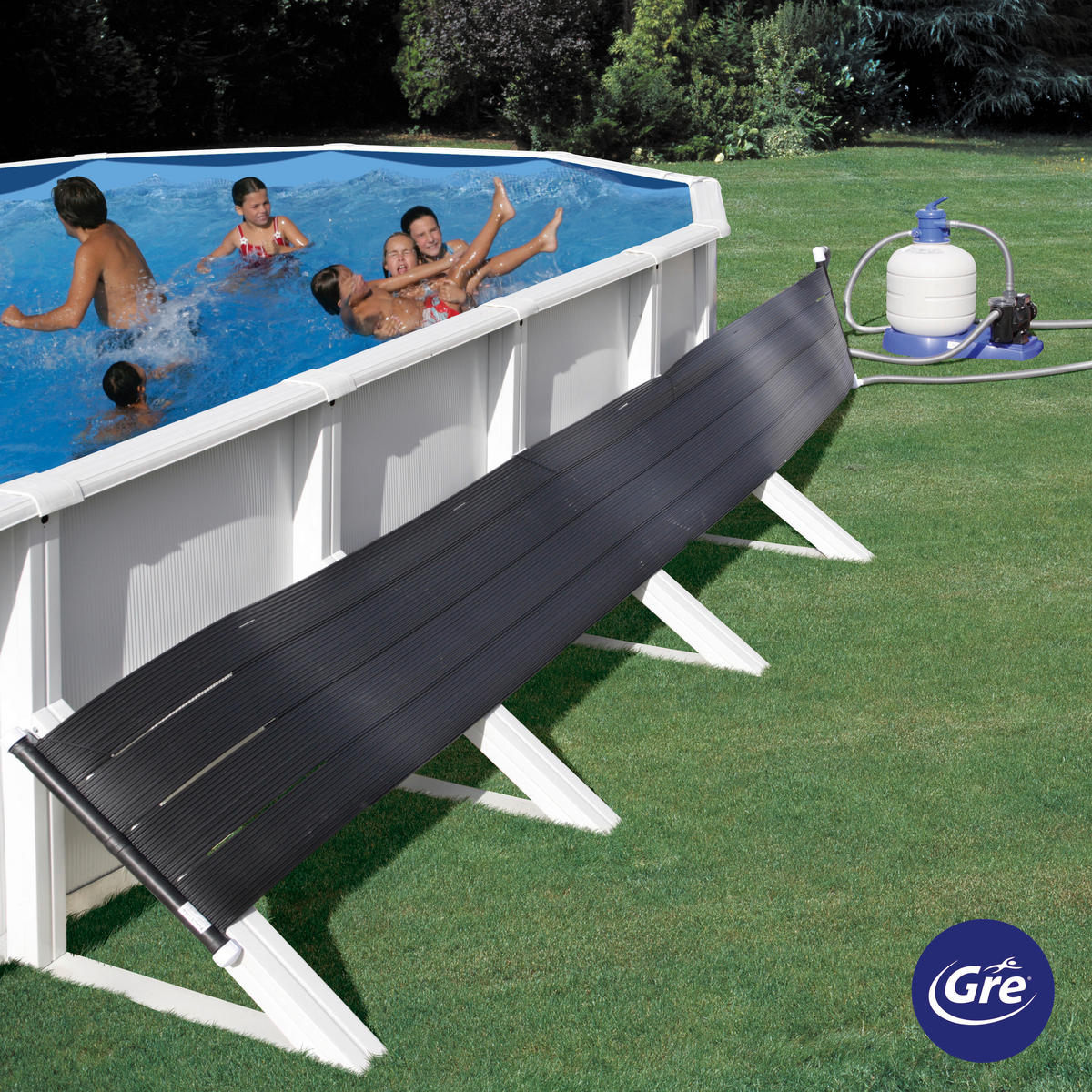 POOLHEIZUNG 2024  - Schwarz, KONVENTIONELL, Kunststoff (600/60cm) - Gre