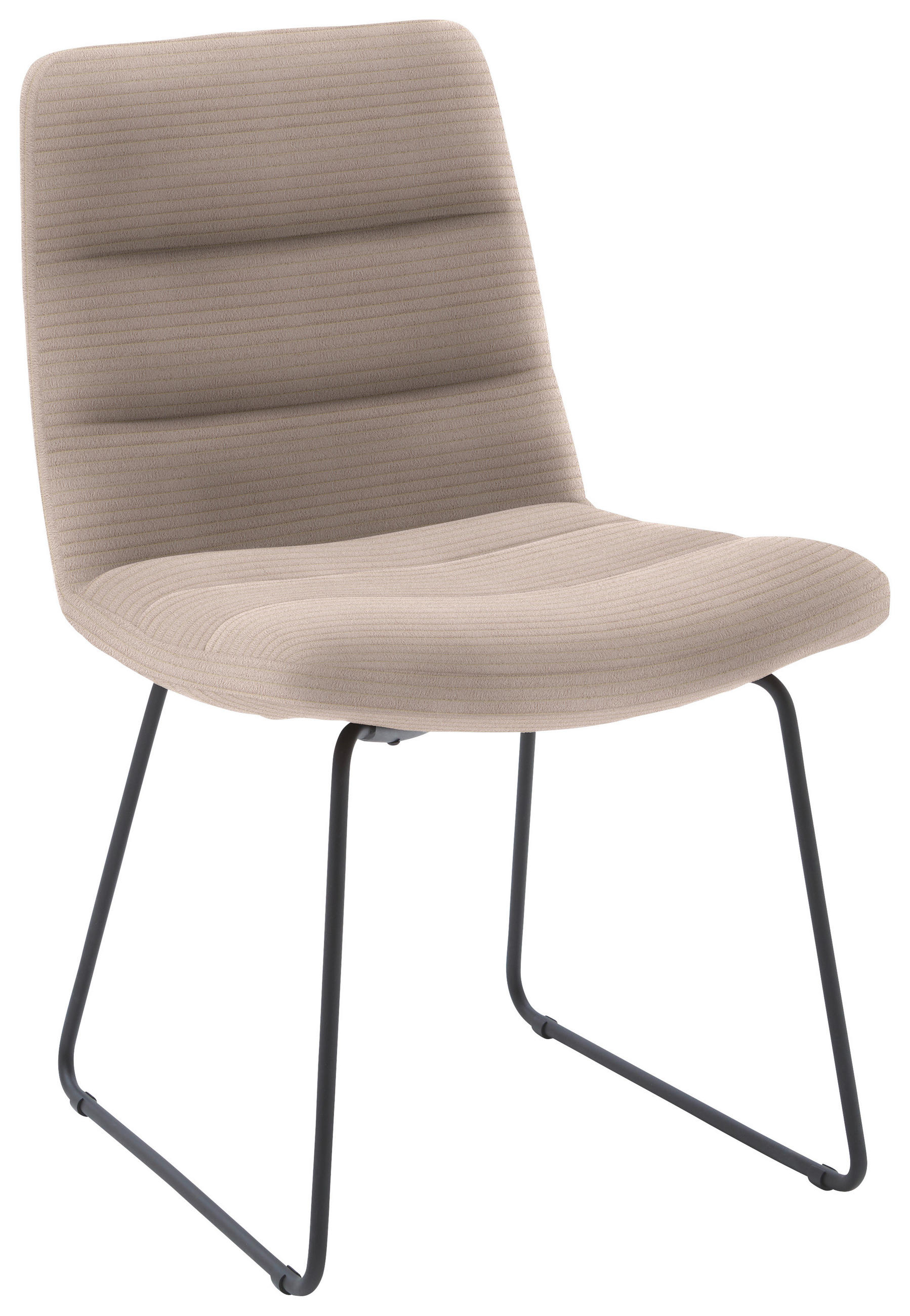 STUHL  in Cord Textil  - Taupe/Schwarz, Design, Textil/Metall (52/88/66cm) - Dieter Knoll