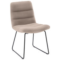 STUHL  in Cord Textil  - Taupe/Schwarz, Design, Textil/Metall (52/88/66cm) - Dieter Knoll