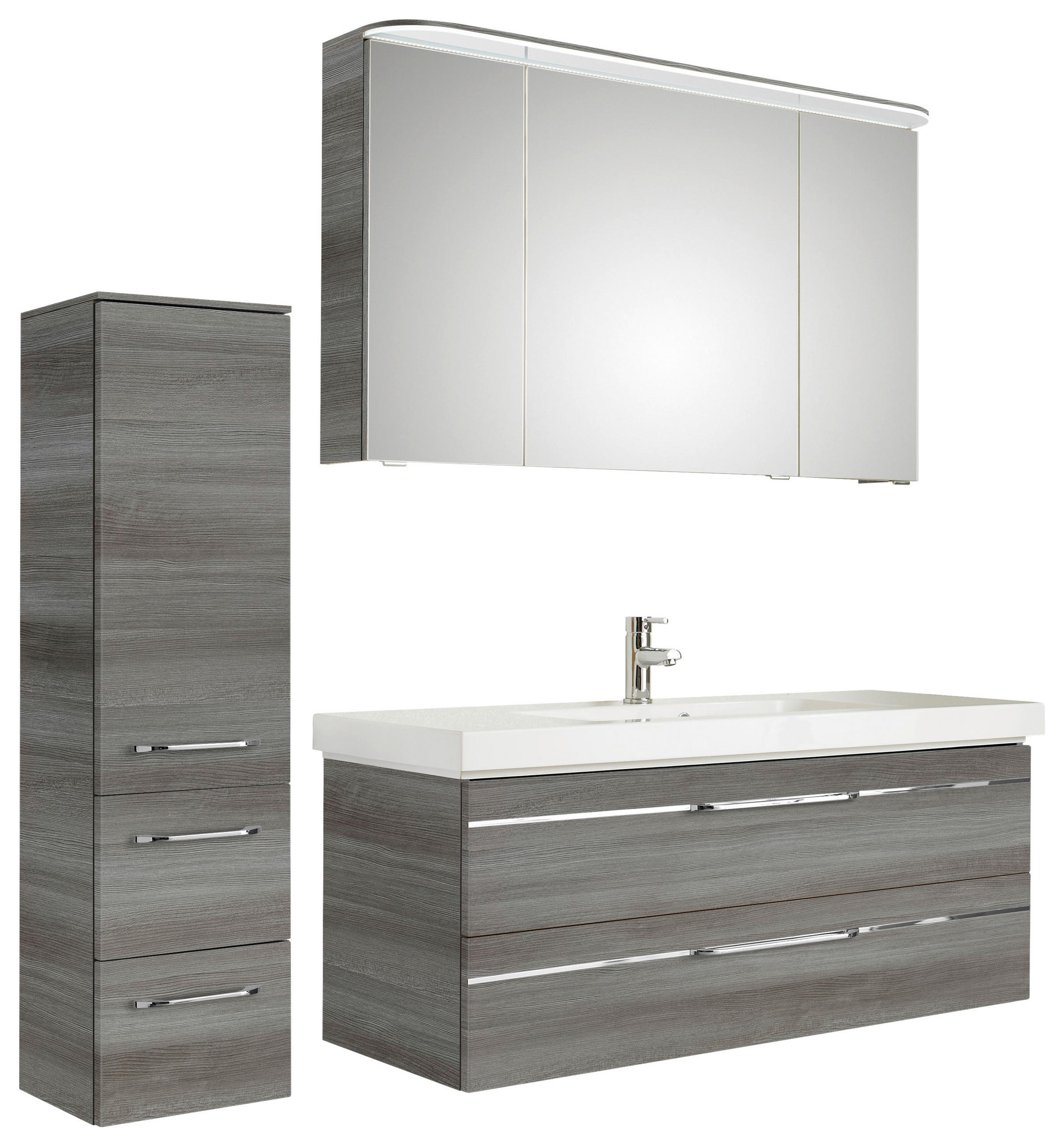 BADEZIMMER 4-teilig  in 153 cm  - Chromfarben/Graphitfarben, KONVENTIONELL, Glas/Holzwerkstoff (153cm) - Pelipal