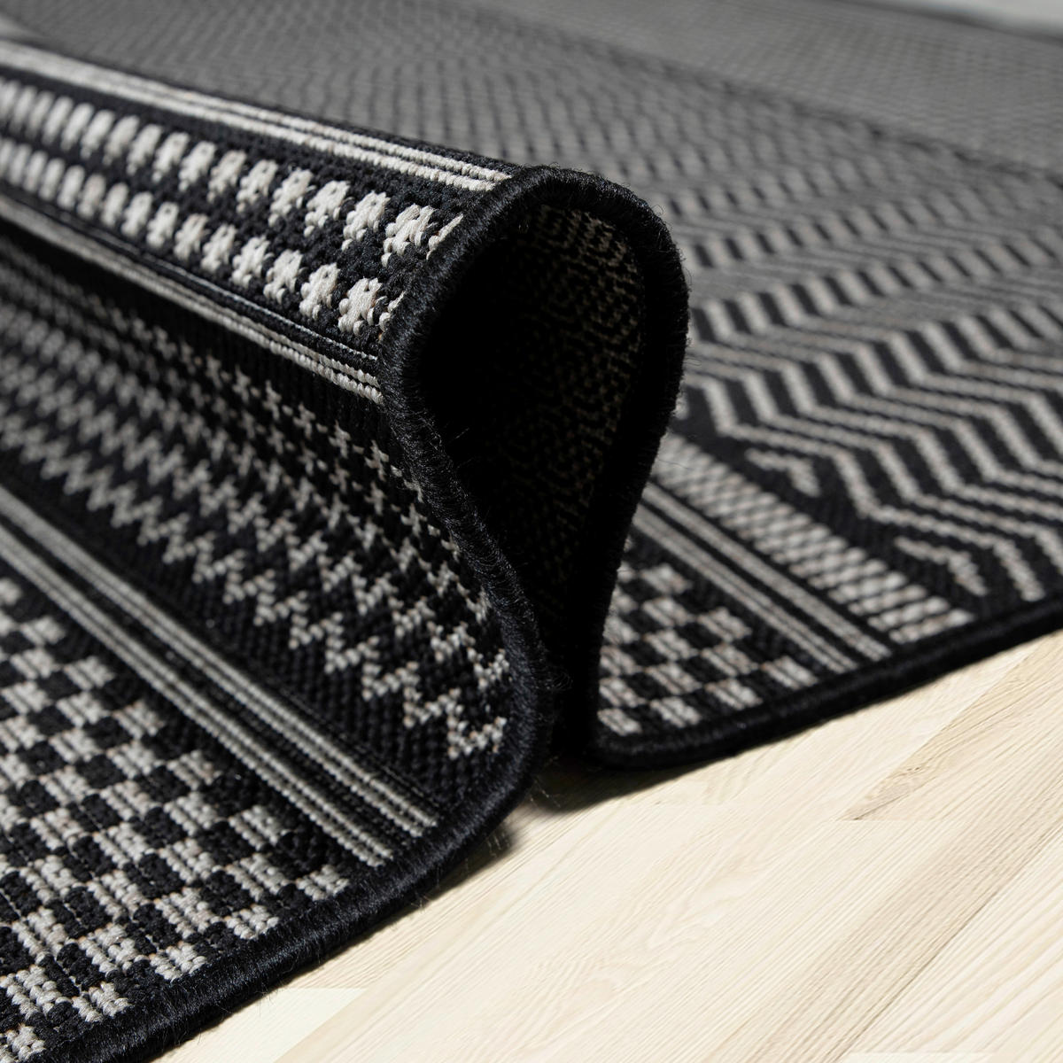 OUTDOORTEPPICH 200/290 cm Grau, Schwarz  - Schwarz/Grau, Design, Kunststoff (200/290cm) - Novel