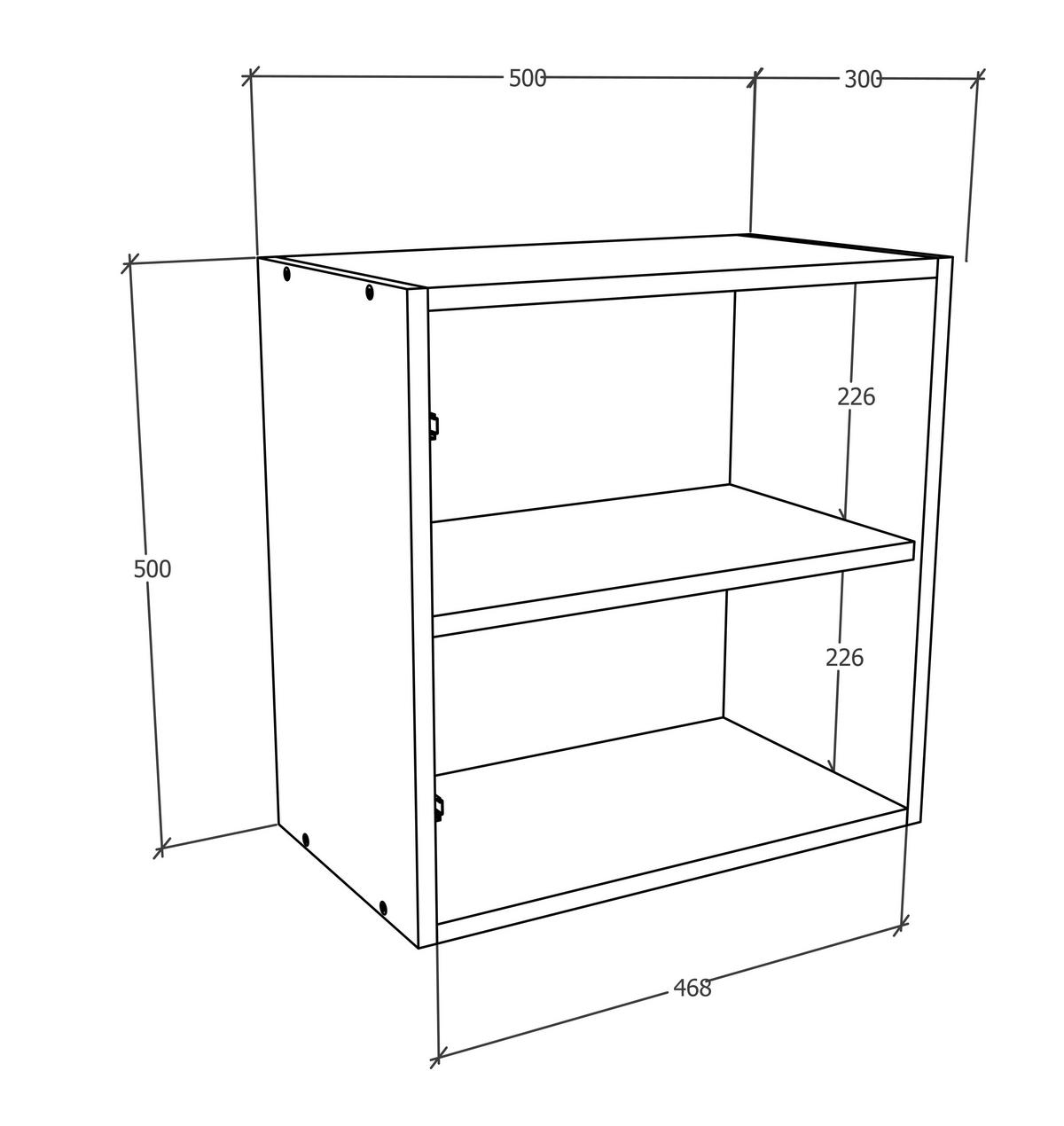 VÄGGHÄNGD MODUL i honungsek   - honungsek/svart, Modern, metall/trämaterial (50/50/30cm) - MID.YOU