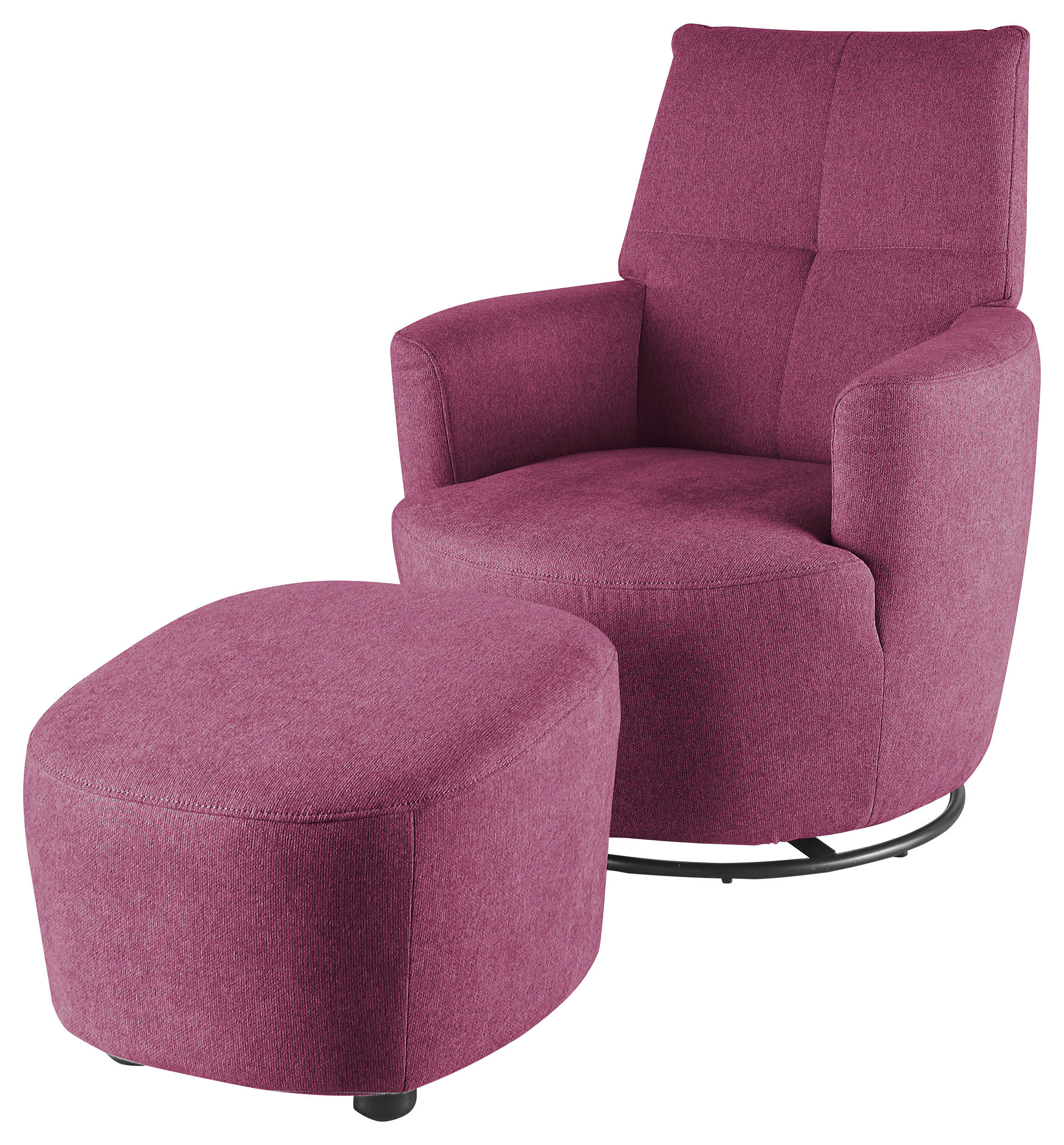 HOCKER Webstoff Violett  - Violett/Schwarz, Design, Kunststoff/Textil (54/41/57cm) - SetOne by Musterring