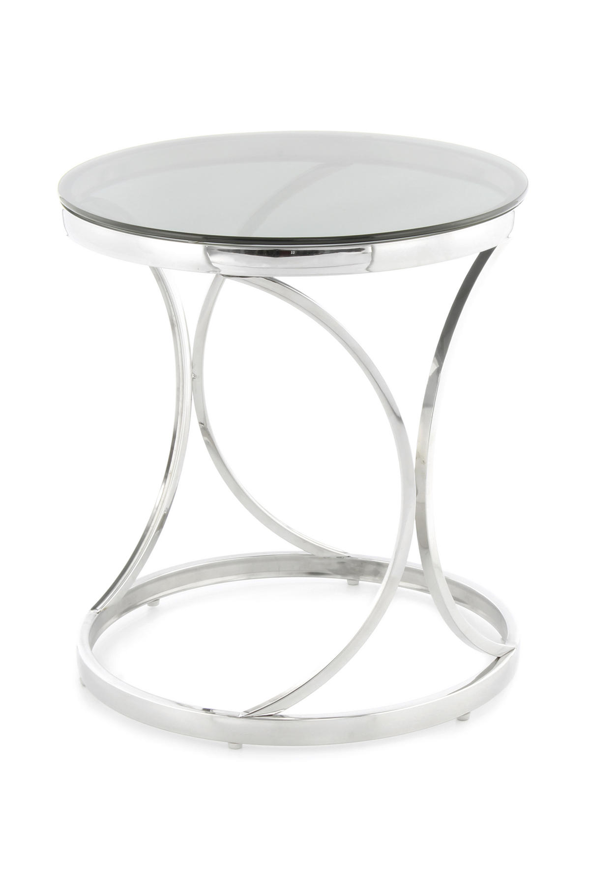 BEISTELLTISCH in Metall, Glas 50/50/55 cm  - Silberfarben/Schwarz, Basics, Glas/Metall (50/50/55cm) - Kayoom
