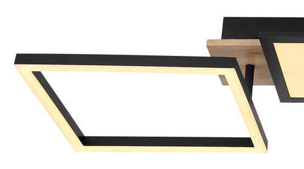 LED-DECKENLEUCHTE 36 W    100/27/11 cm  - Dunkelbraun/Opal, Design, Holzwerkstoff/Kunststoff (100/27/11cm) - Globo