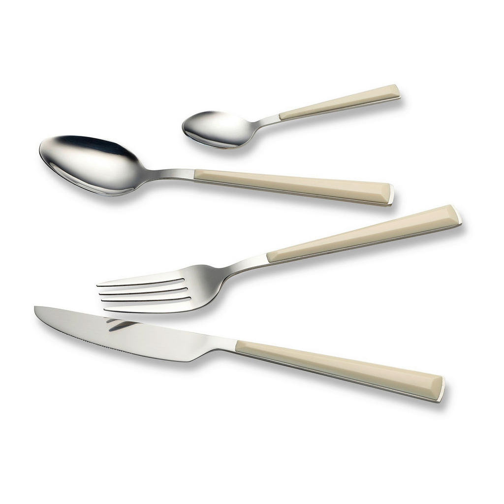 Thumbnail - Echtwerk Besteckset, Creme, Silber, Metall, 24-teilig, ergonomischer Griff, rostfrei, lebensmittelecht, Essen & Trinken,...