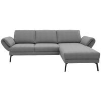 ECKSOFA  in Flachgewebe Hellgrau  255-365/175-224 cm  - Hellgrau/Schwarz, Design, Textil/Metall (255-365/175-224cm) - Dieter Knoll