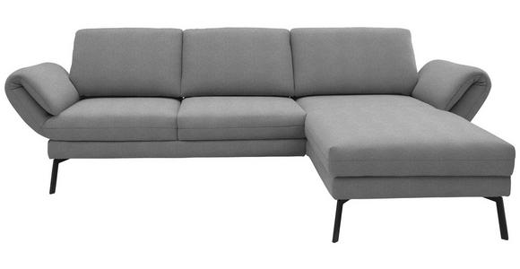 ECKSOFA  in Flachgewebe Hellgrau  255-365/175-224 cm  - Hellgrau/Schwarz, Design, Textil/Metall (255-365/175-224cm) - Dieter Knoll