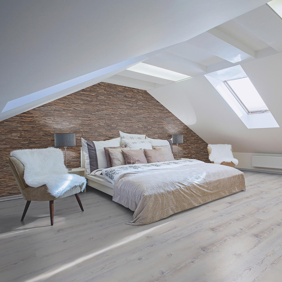 WANDVERKLEIDUNG - Graubraun, Basics, Holz (61/15/2cm)