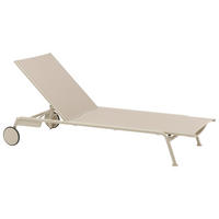 SONNENLIEGE 198/29/80 cm  - Taupe, Design, Textil/Metall (198/29/80cm) - Zebra 