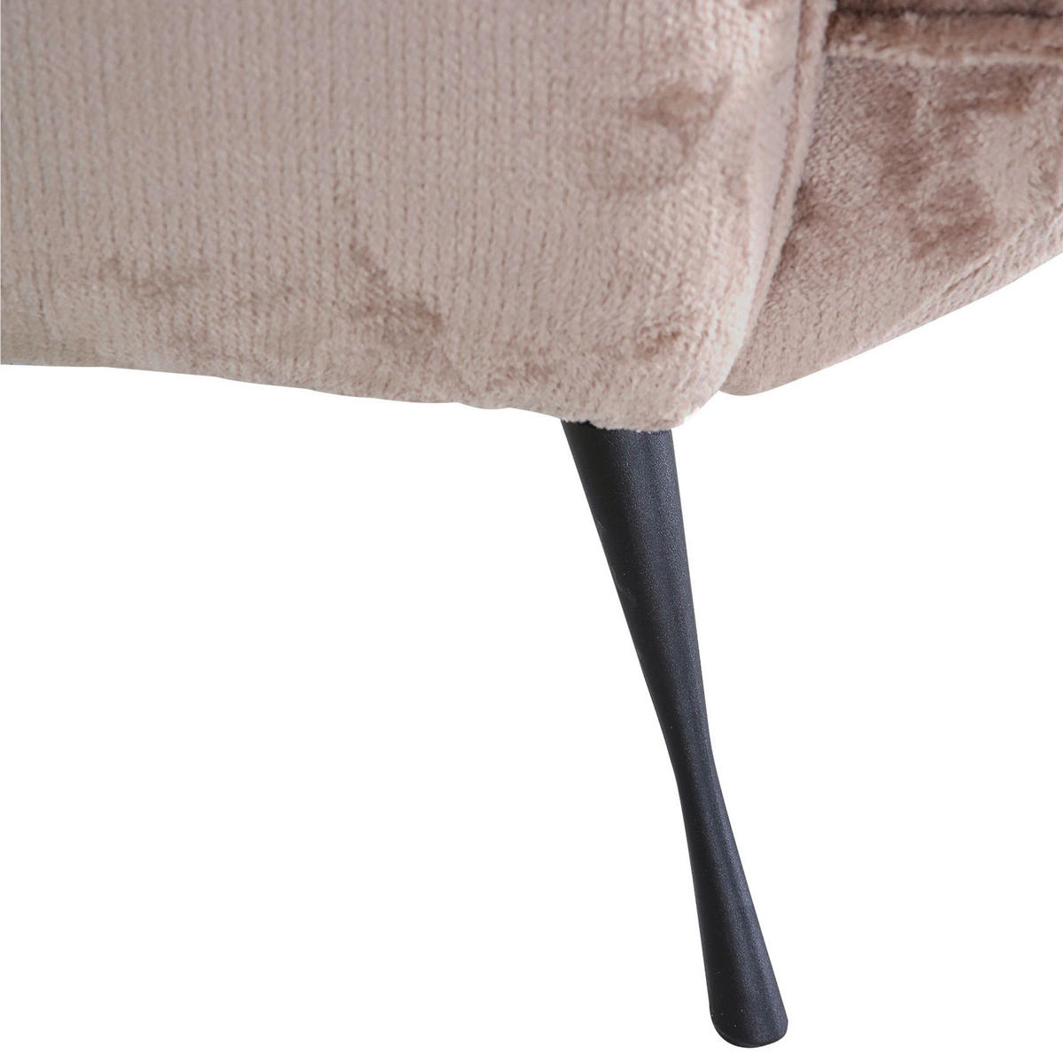 OHRENSESSEL in Plüsch Beige  - Beige/Schwarz, Konventionell, Textil/Metall (83/110/92cm) - MID.YOU