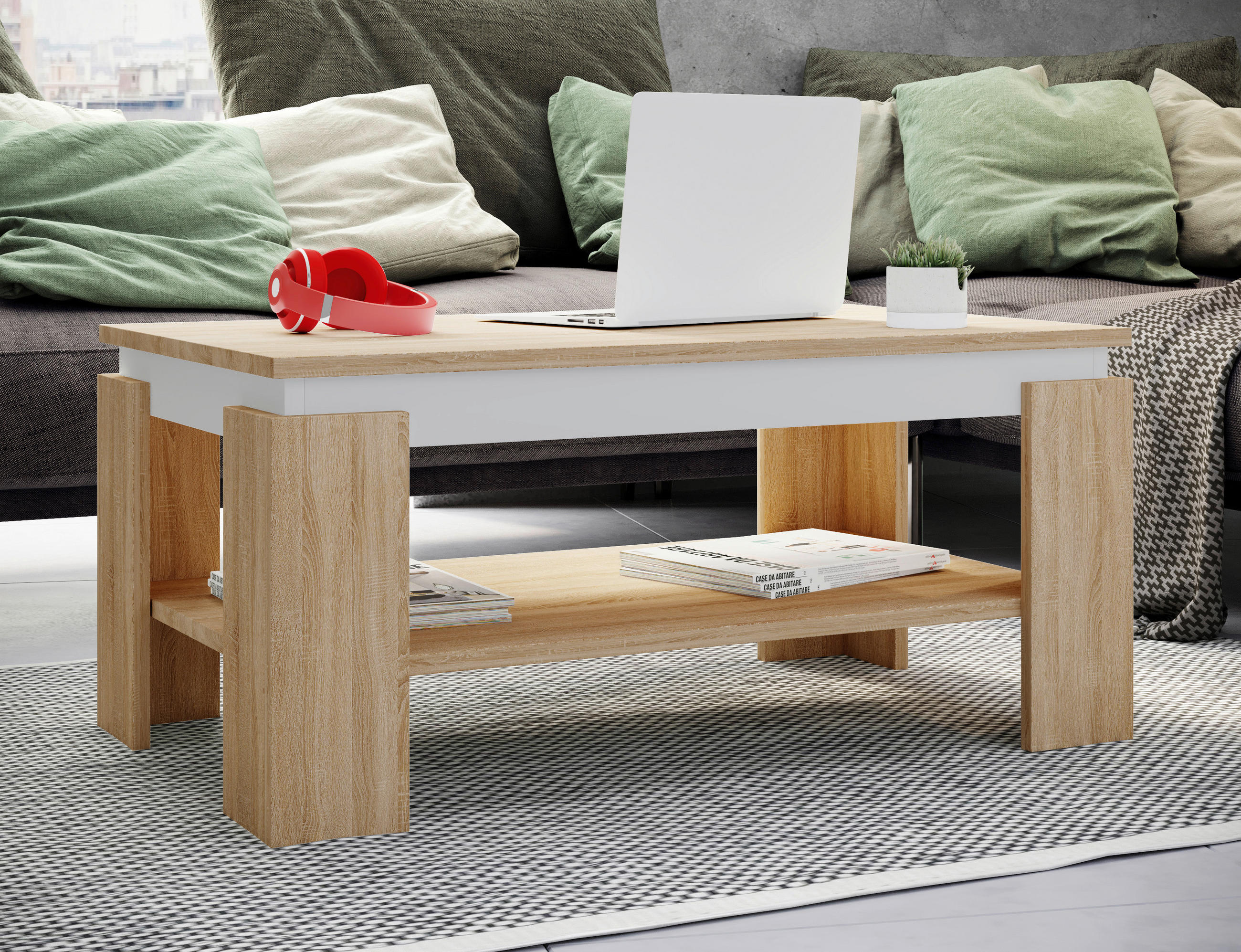 COUCHTISCH 90/53/41 cm rechteckig Sonoma Eiche  - Sonoma Eiche, MODERN, Holzwerkstoff (90/53/41cm) - MID.YOU