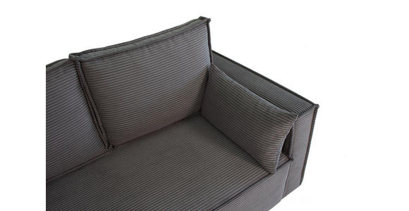 SCHLAFSOFA  mit Rücken echt, Armteil links, Armteil rechts Cord Anthrazit  - Anthrazit/Schwarz, Design, Textil (232/85/92cm) - Xora