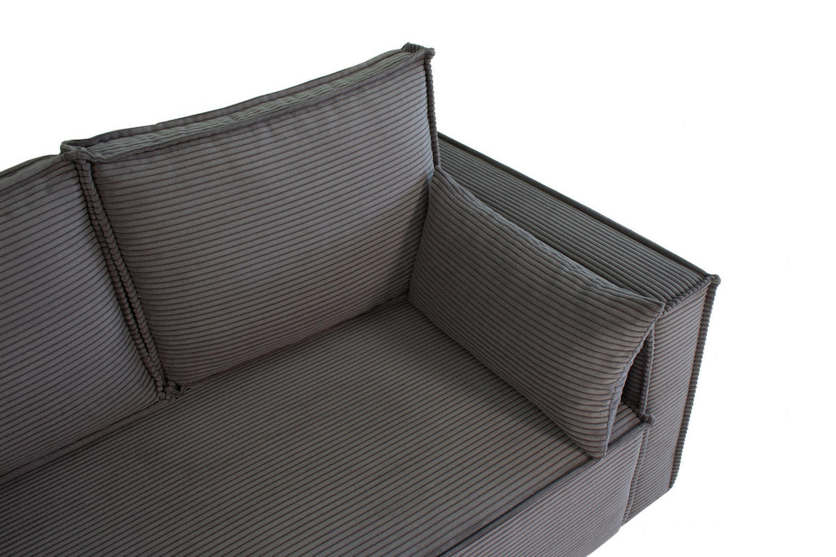 SCHLAFSOFA  mit Rücken echt, Armteil links, Armteil rechts Cord Anthrazit  - Anthrazit/Schwarz, Design, Textil (232/85/92cm) - Xora