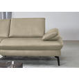 ECKSOFA in Echtleder Naturfarben  - Schwarz/Naturfarben, Design, Leder/Metall (157/325cm) - Dieter Knoll