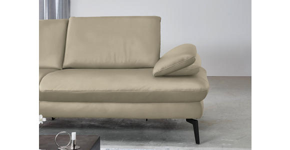 ECKSOFA in Echtleder Naturfarben  - Schwarz/Naturfarben, Design, Leder/Metall (157/325cm) - Dieter Knoll