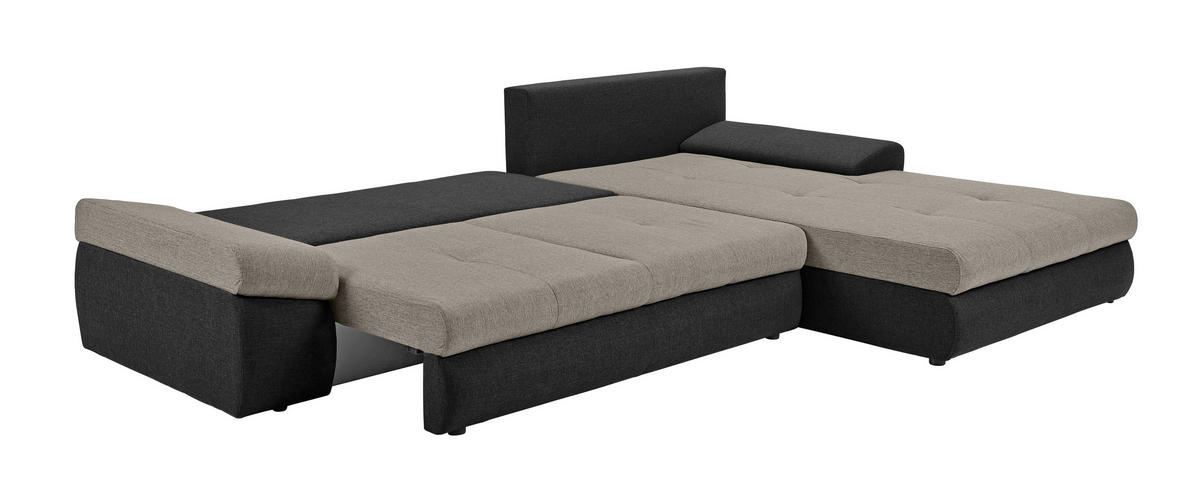 ROHOVÁ SEDACIA SÚPRAVA, textil, antracitová, sivobéžová - čierna/sivobéžová, Design, textil/plast (313/215cm) - Carryhome
