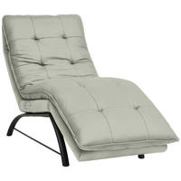 LIEGE in Echtleder Hellgrau  - Hellgrau/Schwarz, Design, Leder/Metall (75/110/190cm) - Chilliano