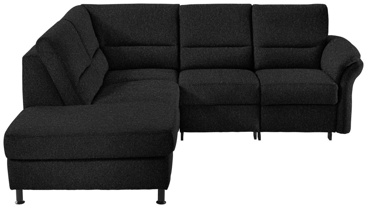 ECKSOFA in Flachgewebe Schwarz  - Schwarz, Modern, Textil/Metall (203/227cm) - Beldomo System