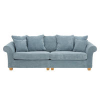 BIG SOFFA i manchester ljusblå  - ljusblå/ekfärgad, Lifestyle, trä/textil (264/70/111cm) - Livetastic