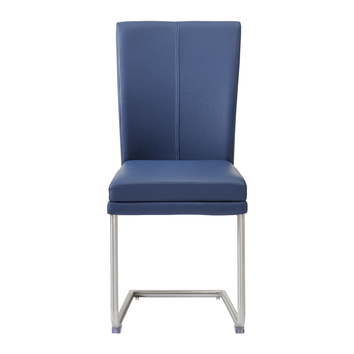 SCHWINGSTUHL  in Edelstahl Echtleder pigmentiert  - Blau/Edelstahlfarben, Design, Leder/Metall (44/98/58cm) - Valdera
