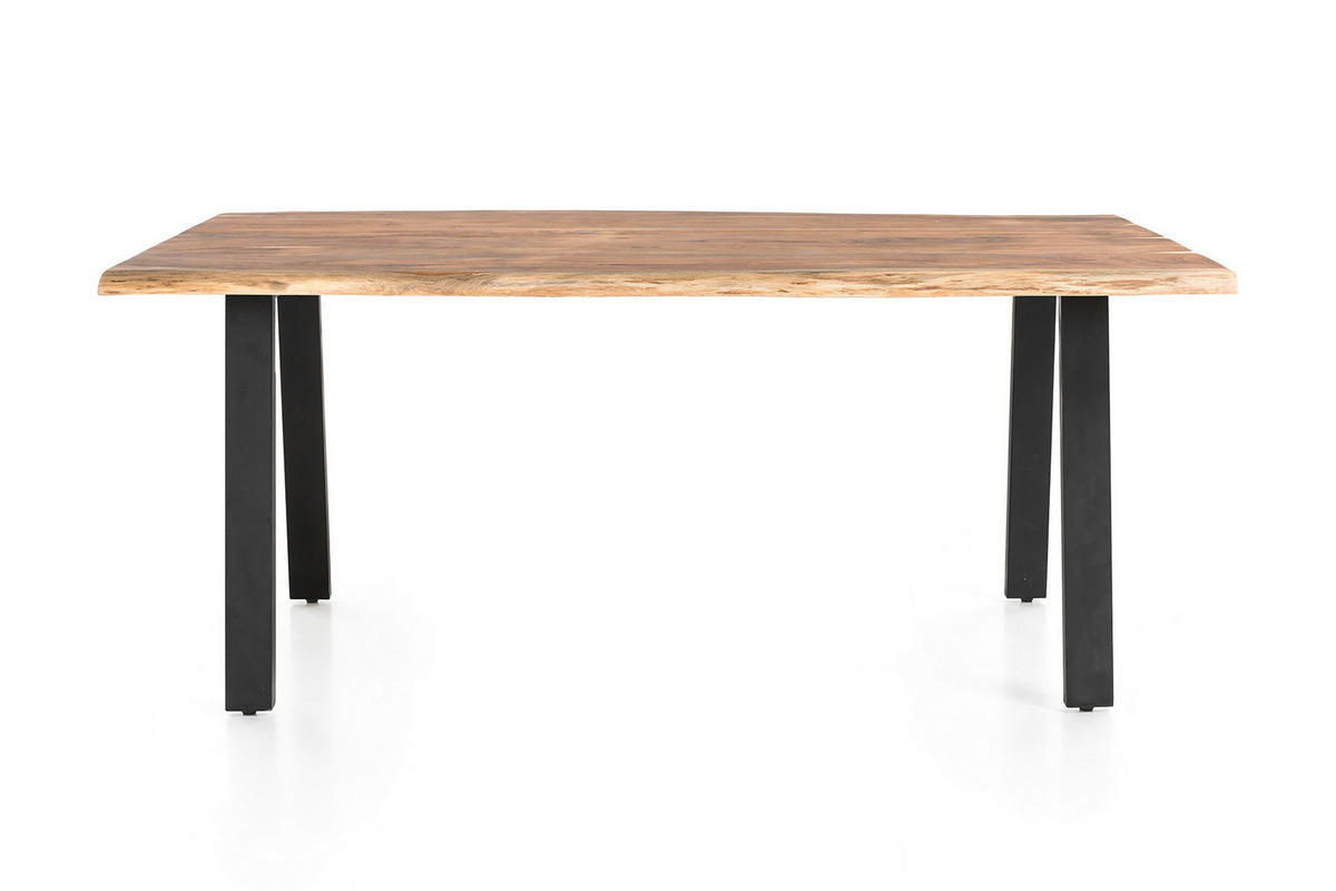 ESSTISCH in Holz 140/80/76,5 cm  - Schwarz/Naturfarben, MODERN, Holz/Metall (140/80/76,5cm) - Livetastic