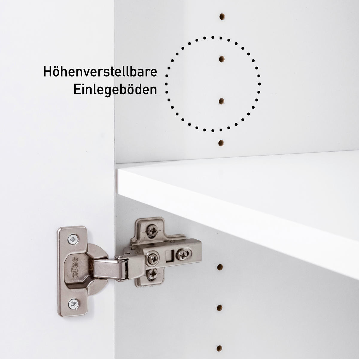 MEHRZWECKSCHRANK 67/164/68 cm  in Weiß  - Silberfarben/Weiß, MODERN, Holzwerkstoff/Metall (67/164/68cm) - home24