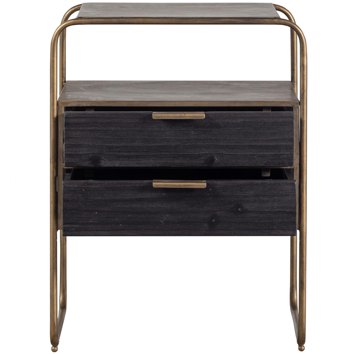 NACHTTISCH  in Messingfarben  - Messingfarben/Schwarz, Design, Holz/Metall (45/38/62cm) - Livetastic