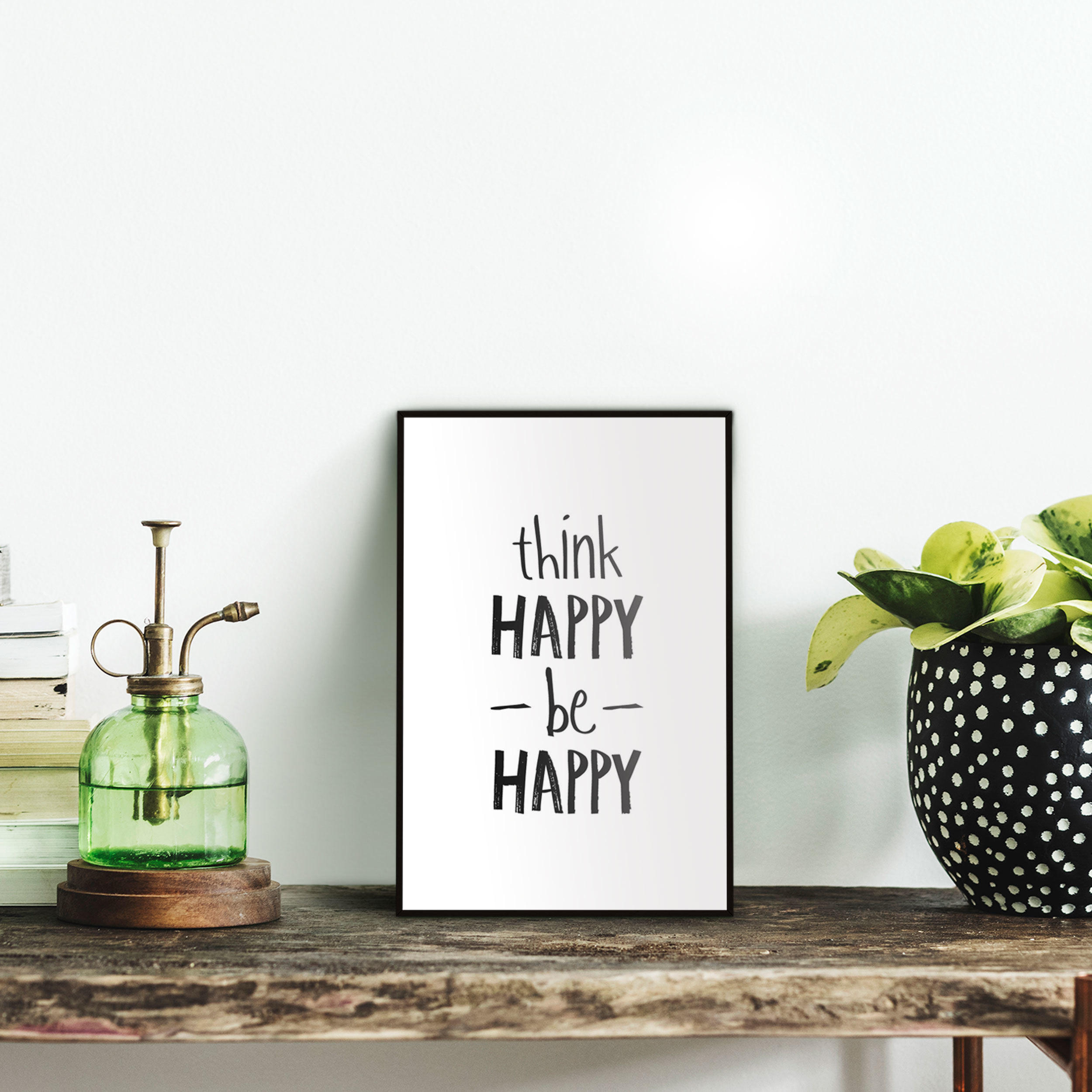 BILD Text  - Schwarz/Weiß, Design, Glas/Holz (20/30/2cm) - Reinders!