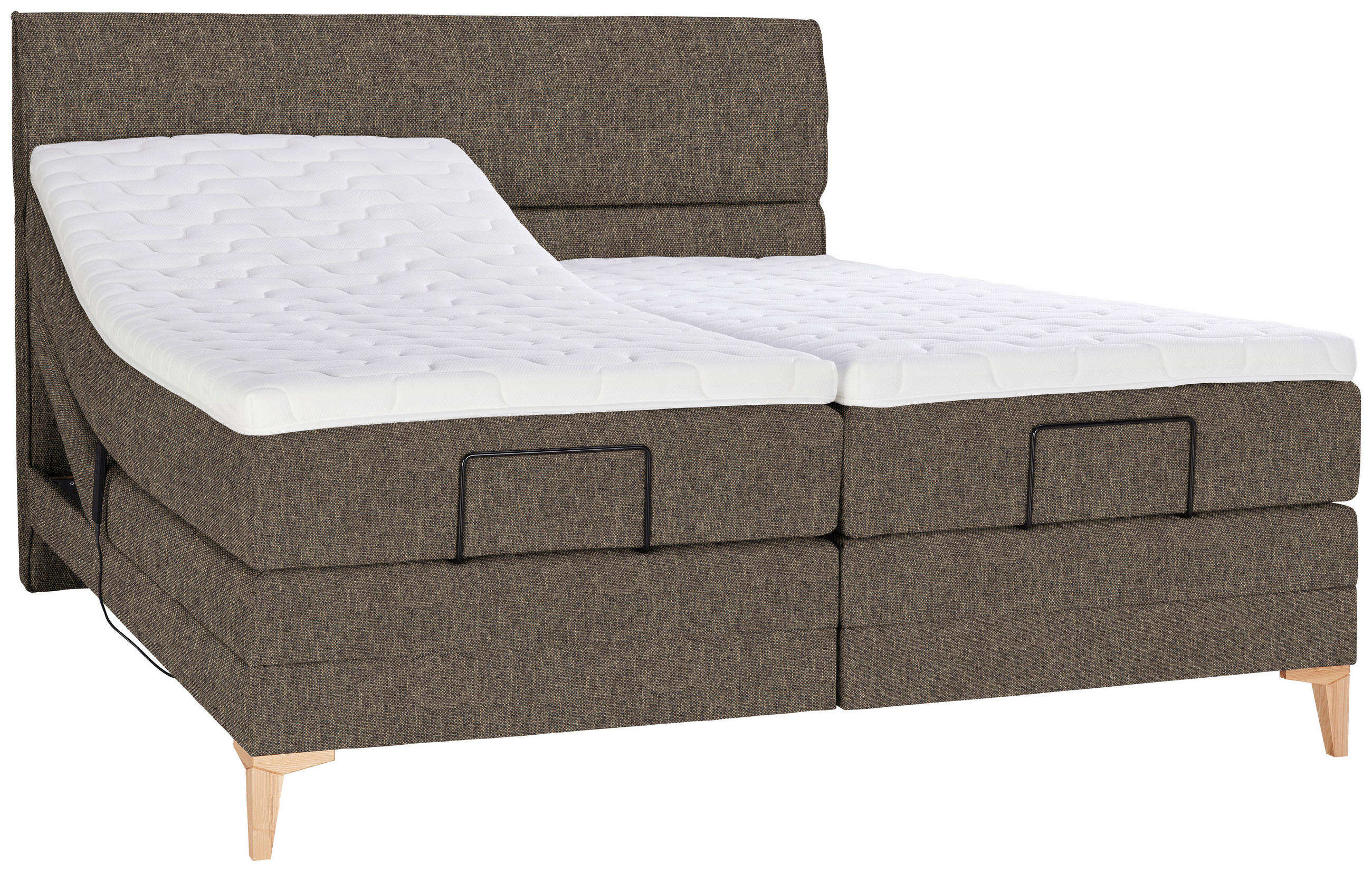BOXSPRINGBETT 180/200 cm  in Braun  - Eichefarben/Braun, KONVENTIONELL, Holz/Textil (180/200cm) - Voleo