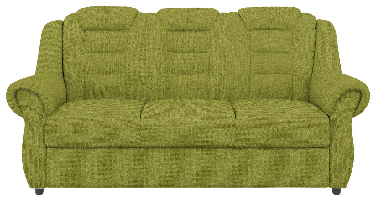 3-SITZER-SOFA Chenille Grün  - Schwarz/Grün, KONVENTIONELL, Kunststoff/Textil (196/102/1101cm) - Livetastic
