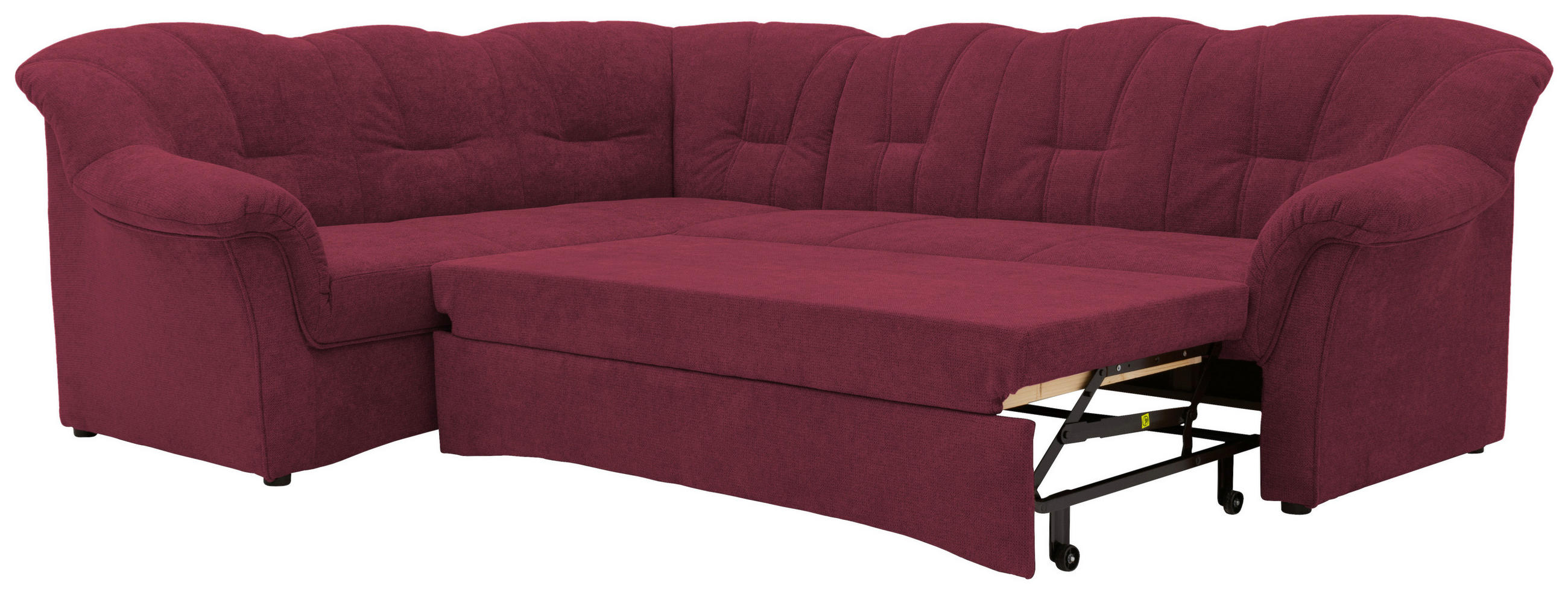 ECKSCHLAFSOFA Beere Mikrofaser - Beere/Schwarz, KONVENTIONELL, Kunststoff/Textil (192/243cm) - MID.YOU