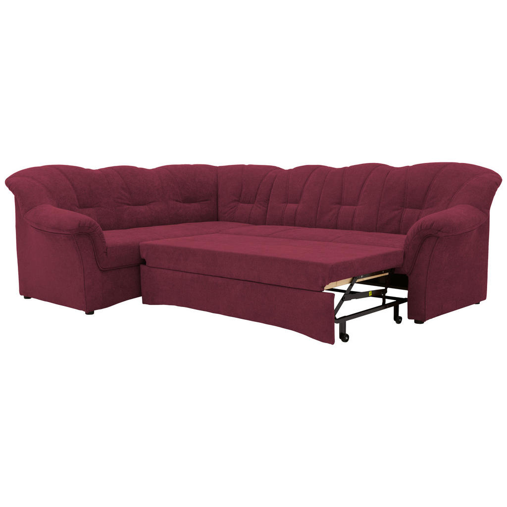 Thumbnail - Mid.you Eckschlafsofa, Beere, Textil, Uni, 5-Sitzer, 243x192 cm, Made in EU, FSC Mix, Schlafen auf Sitzhöhe, Rücken echt...