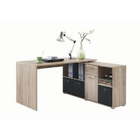 KOMBINIRANA PISALNA MIZA leseni material hrast bianco  - hrast bianco, Design, leseni material (136/139/75cm) - Livetastic